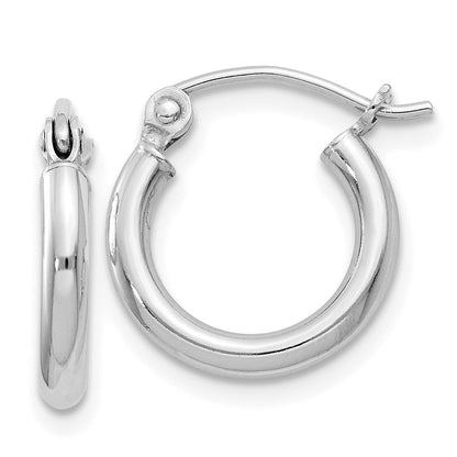 Sterlingsilber Rhodiniert 2mm Rund Creolen