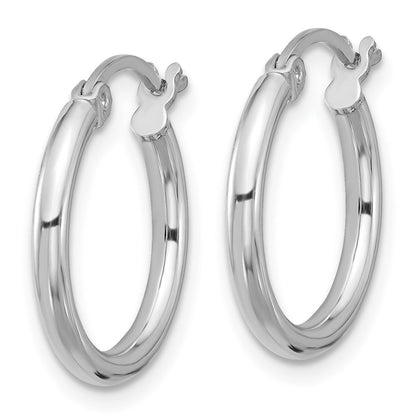 Sterlingsilber Rhodiniert 2mm Rund Creolen