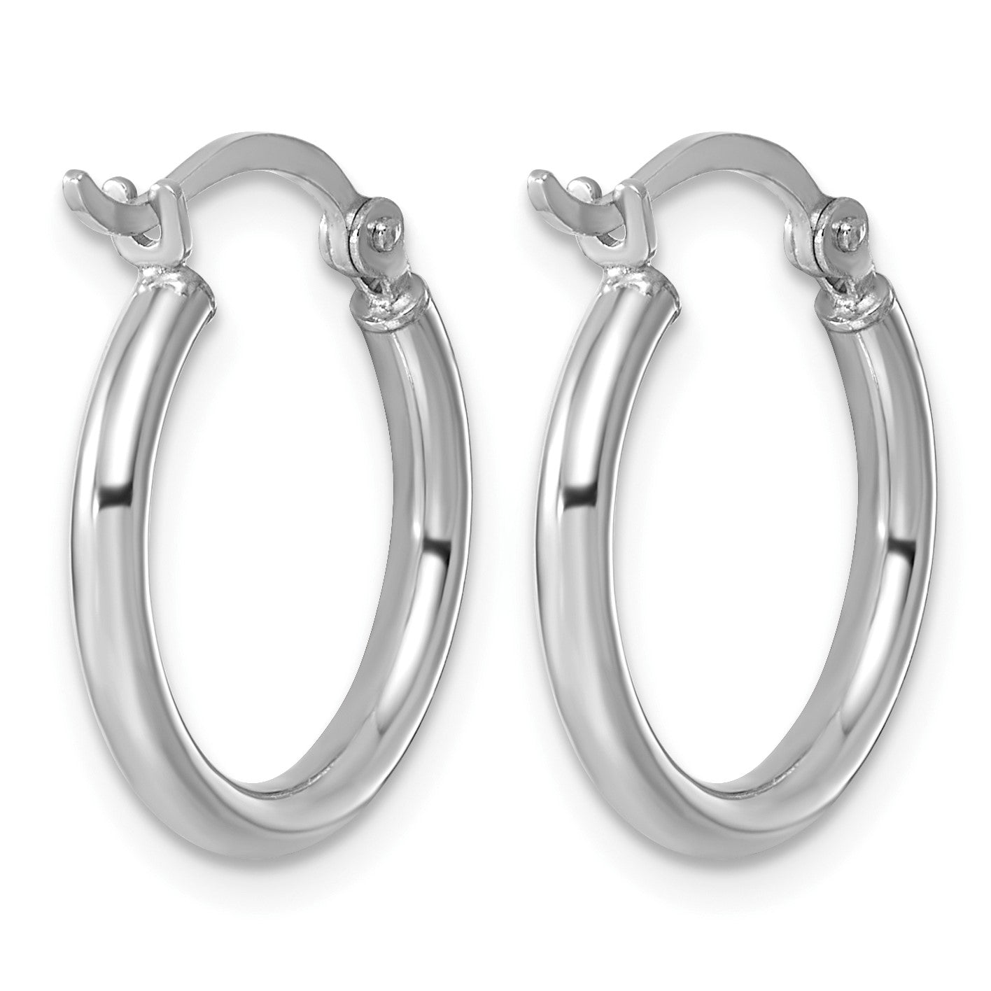Sterlingsilber Rhodiniert 2mm Rund Creolen