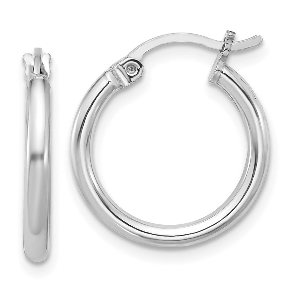 Sterlingsilber Rhodiniert 2mm Rund Creolen