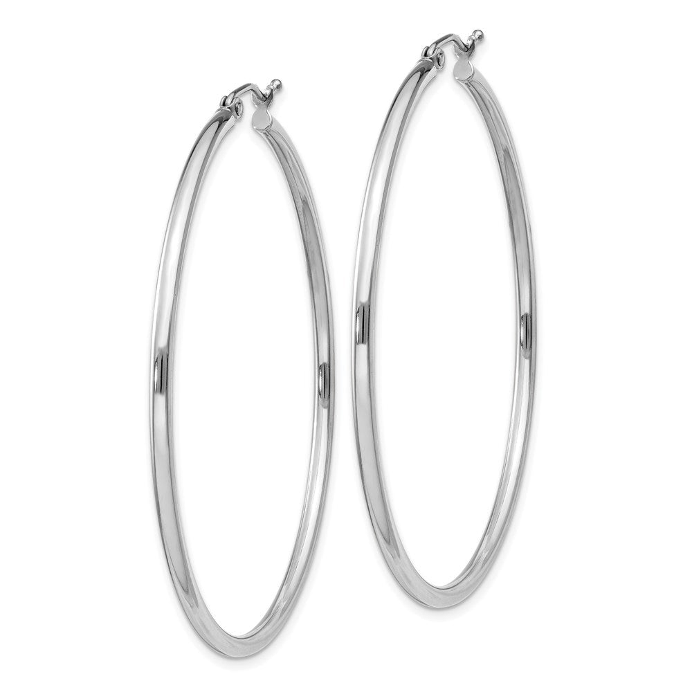 Sterlingsilber Rhodiniert 2mm Rund Creolen