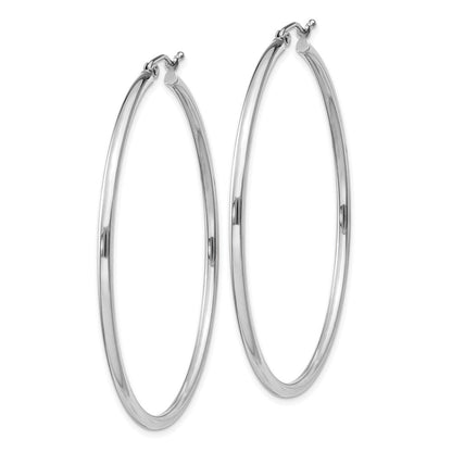 Sterlingsilber Rhodiniert 2mm Rund Creolen