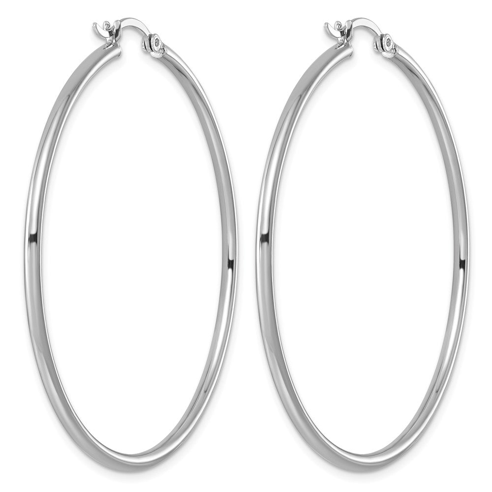 Sterlingsilber Rhodiniert 2mm Rund Creolen