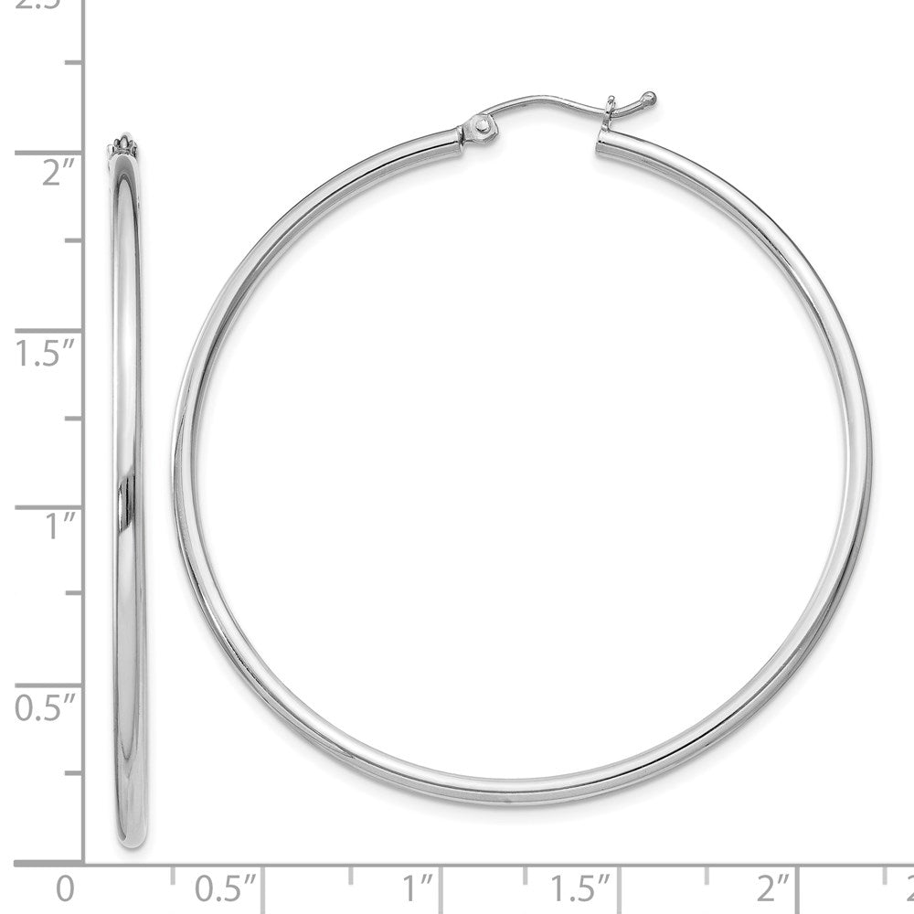 Sterlingsilber Rhodiniert 2mm Rund Creolen