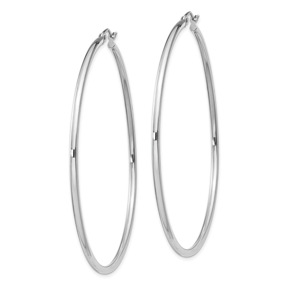 Sterlingsilber Rhodiniert 2mm Rund Creolen