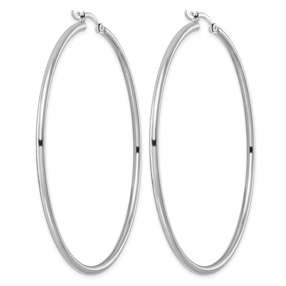 Sterlingsilber Rhodiniert 2mm Rund Creolen