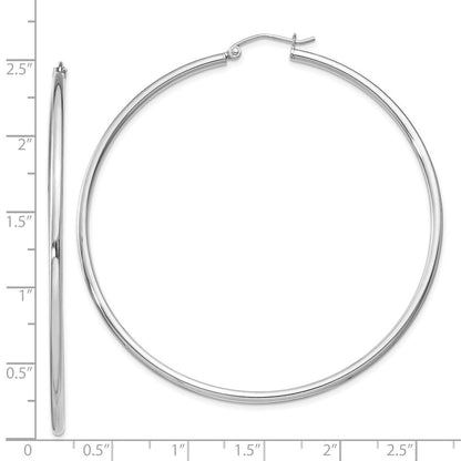 Sterlingsilber Rhodiniert 2mm Rund Creolen