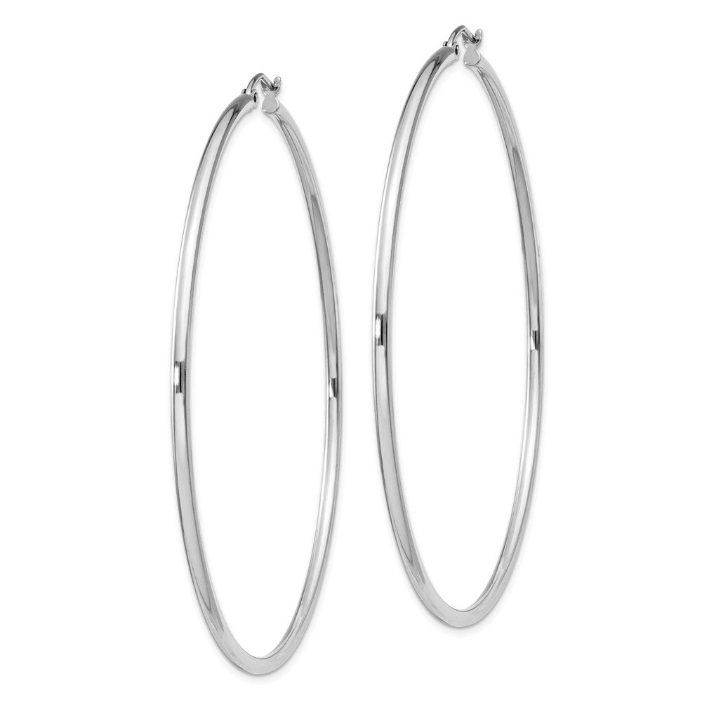 Sterlingsilber Rhodiniert 2mm Rund Creolen