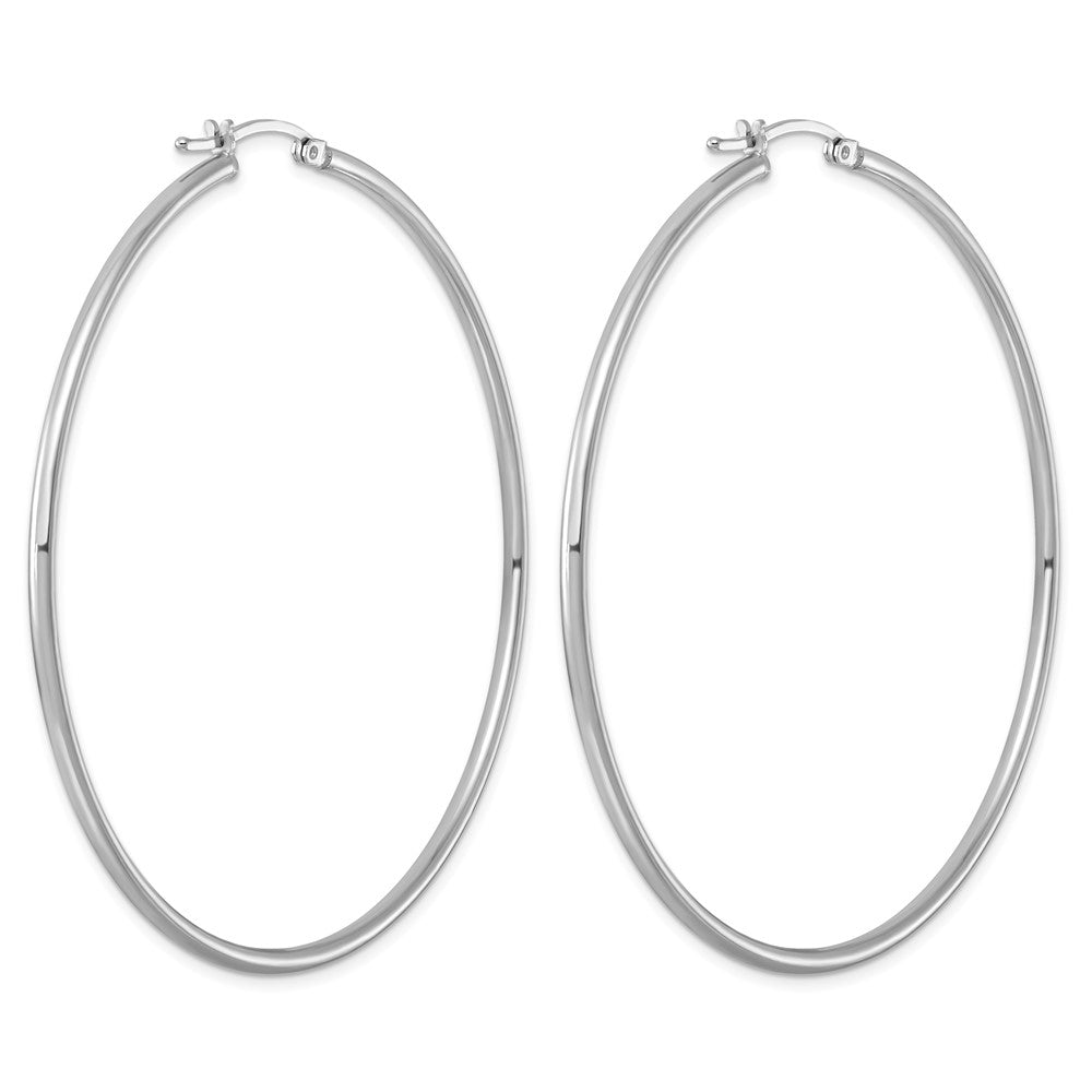 Sterlingsilber Rhodiniert 2mm Rund Creolen