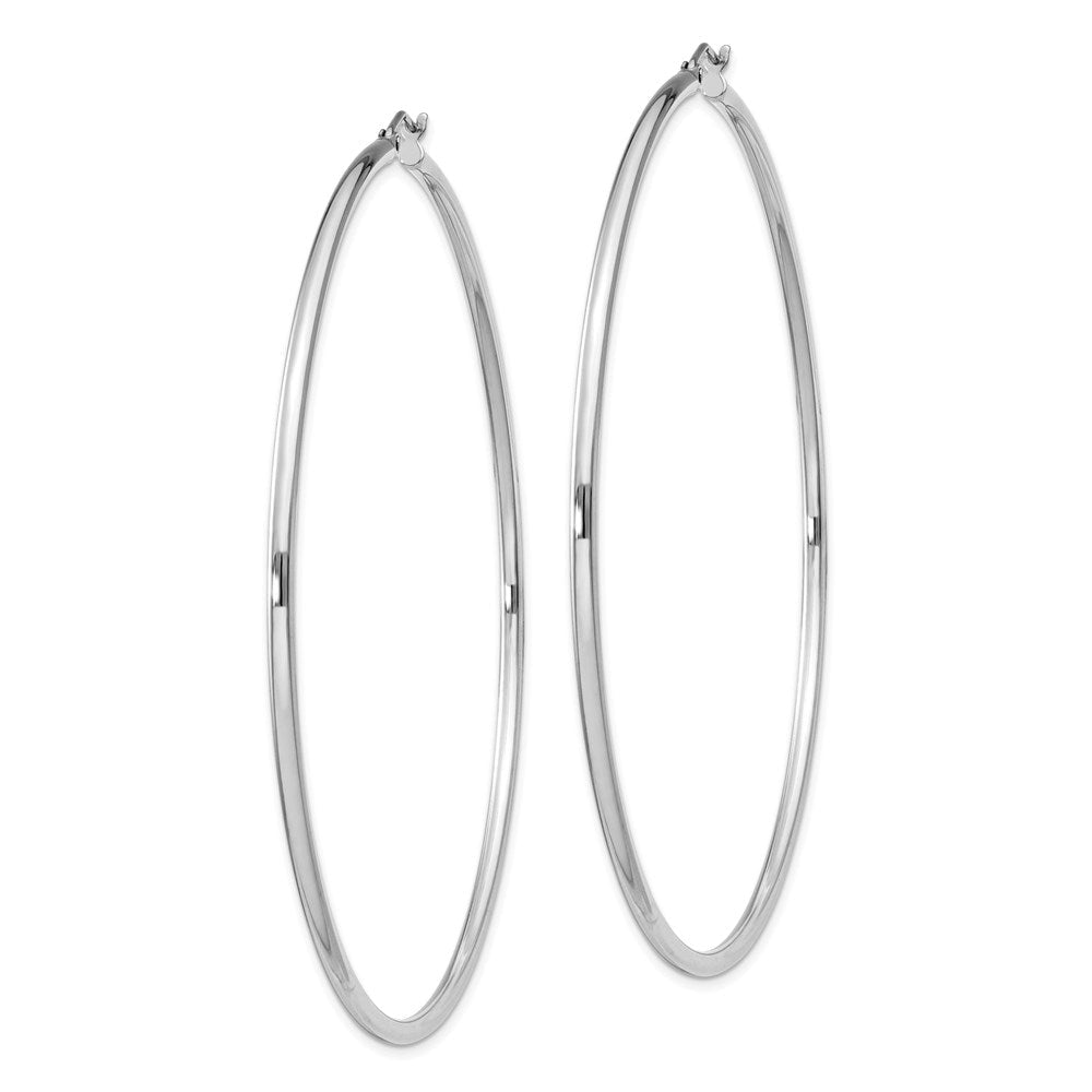 Sterlingsilber Rhodiniert 2mm Rund Creolen