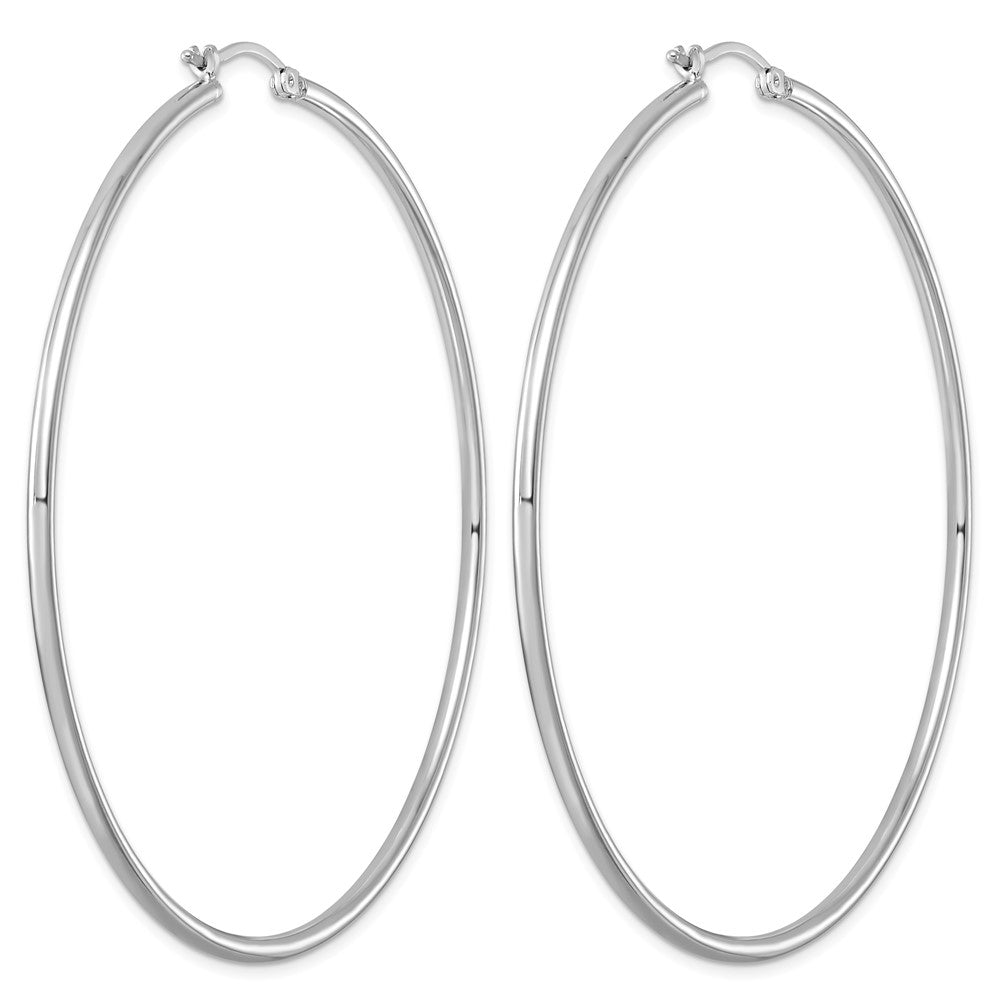 Sterlingsilber Rhodiniert 2mm Rund Creolen