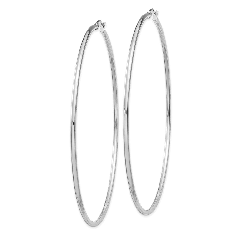 Sterlingsilber Rhodiniert 2mm Rund Creolen