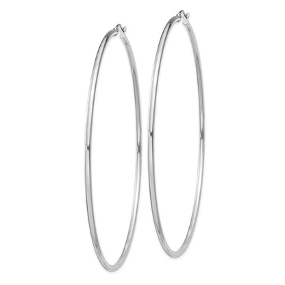 Sterlingsilber Rhodiniert 2mm Rund Creolen
