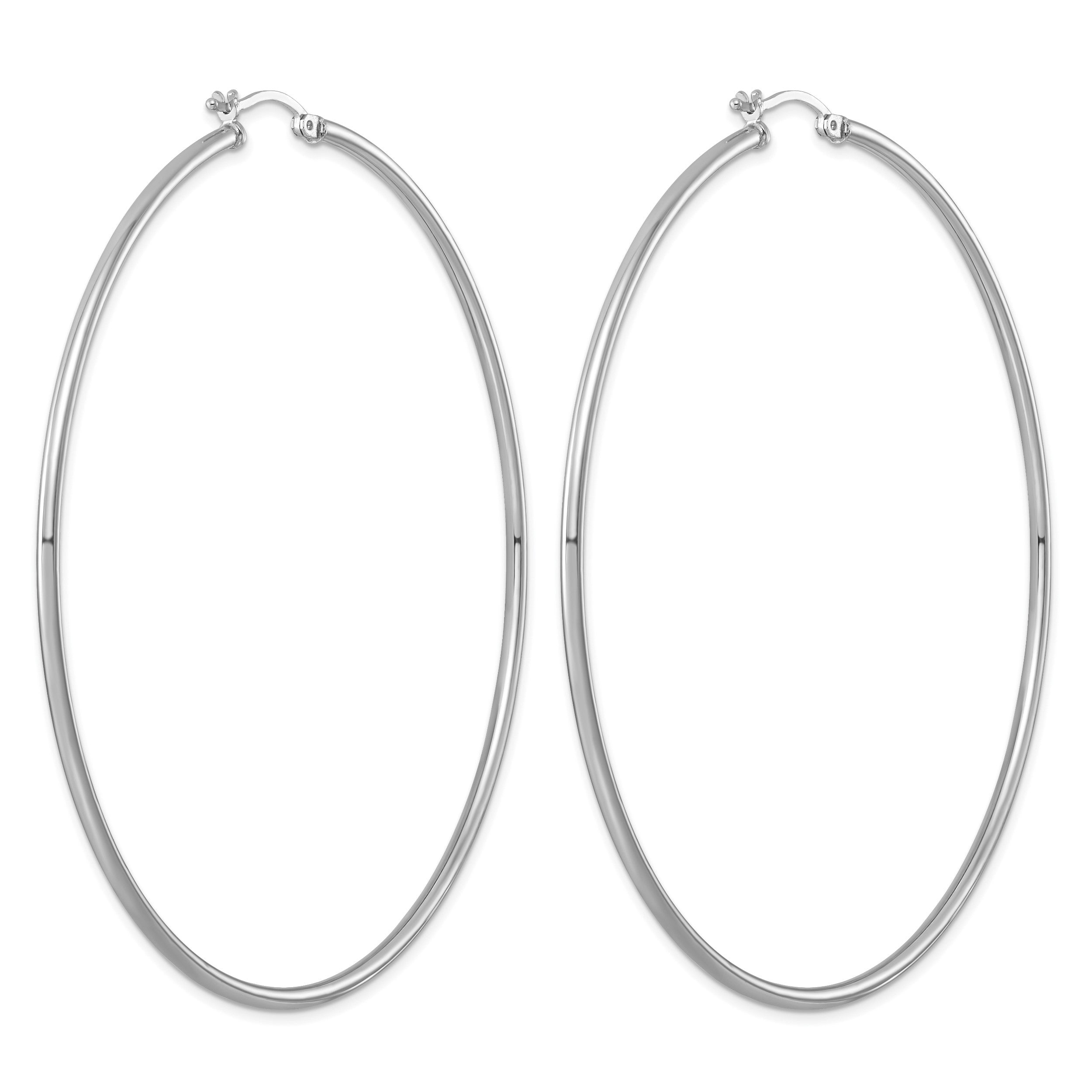Sterlingsilber Rhodiniert 2mm Rund Creolen