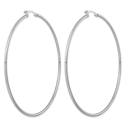 Sterlingsilber Rhodiniert 2mm Rund Creolen