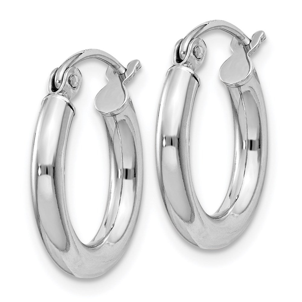 Sterlingsilber Rhodiniert 2.5mm Rund Creolen
