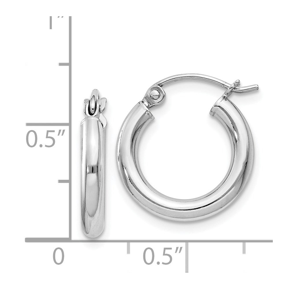 Sterlingsilber Rhodiniert 2.5mm Rund Creolen