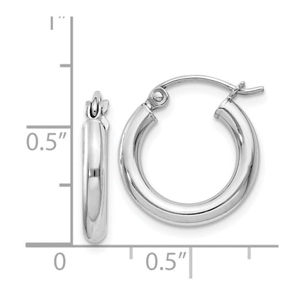 Sterlingsilber Rhodiniert 2.5mm Rund Creolen