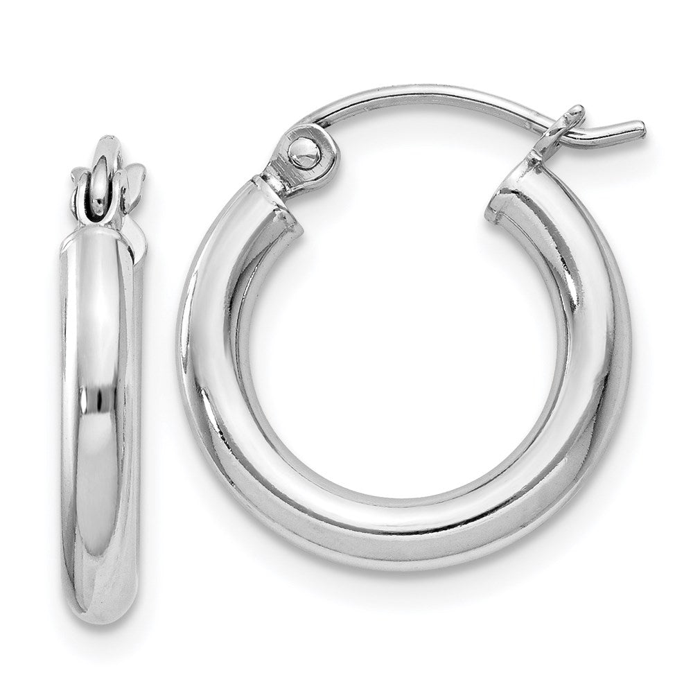 Sterlingsilber Rhodiniert 2.5mm Rund Creolen