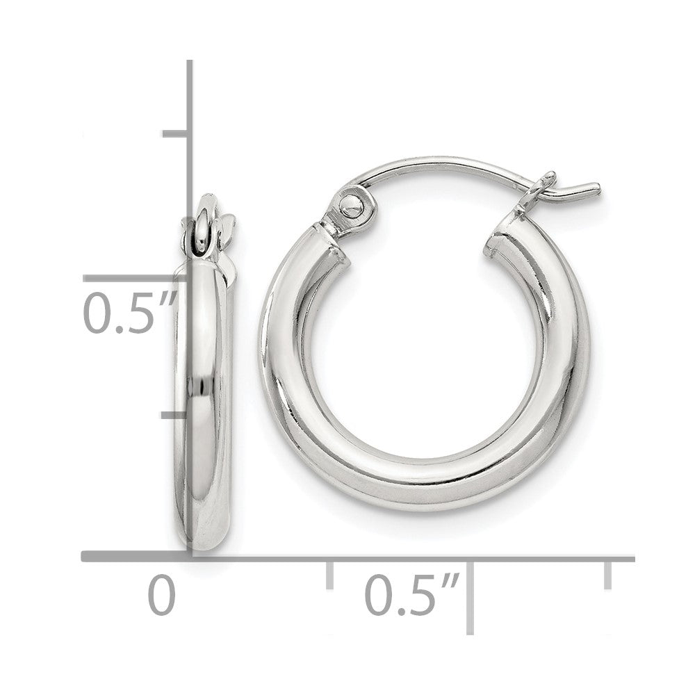 Sterlingsilber 2.5mm Rund Creolen