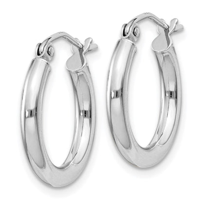 Sterlingsilber Rhodiniert 2.5mm Rund Creolen