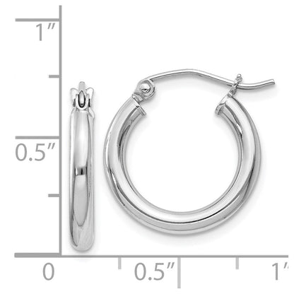 Sterlingsilber Rhodiniert 2.5mm Rund Creolen