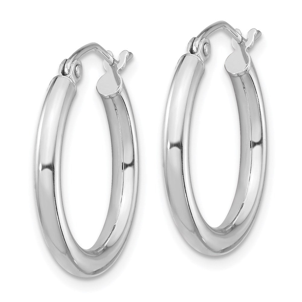Sterlingsilber Rhodiniert 2.5mm Rund Creolen