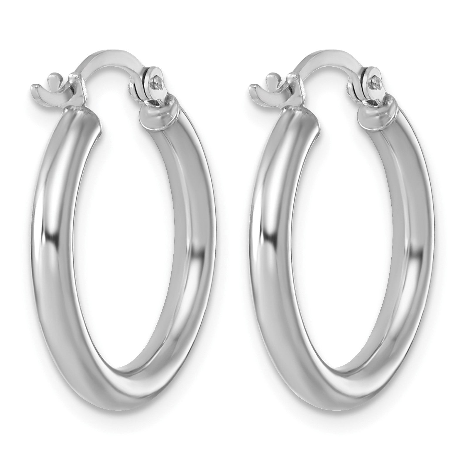 Sterlingsilber Rhodiniert 2.5mm Rund Creolen