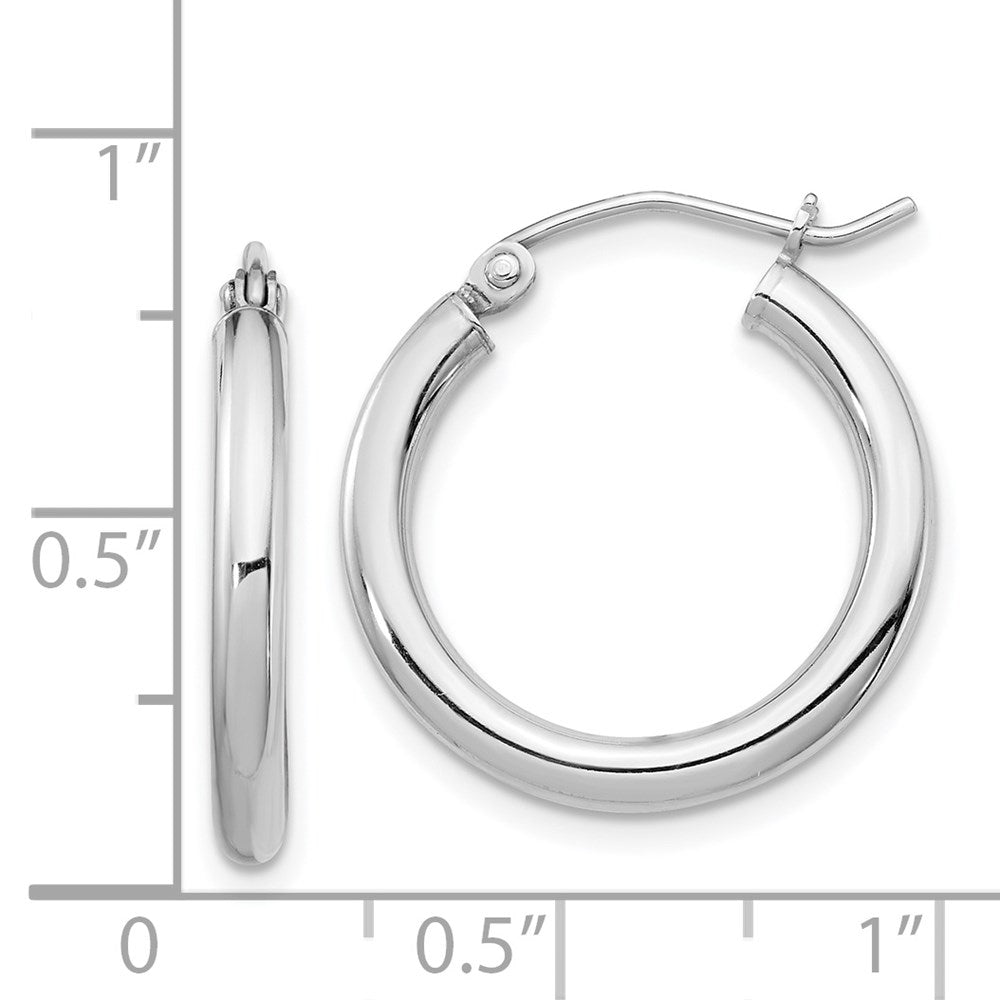 Sterlingsilber Rhodiniert 2.5mm Rund Creolen