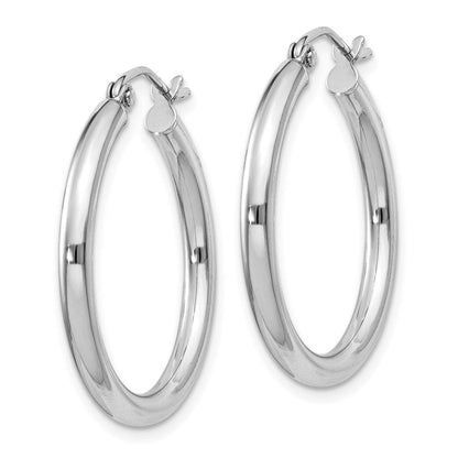Sterlingsilber Rhodiniert 2.5mm Rund Creolen