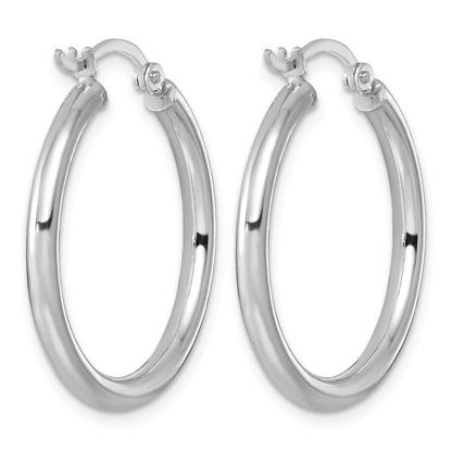 Sterlingsilber Rhodiniert 2.5mm Rund Creolen