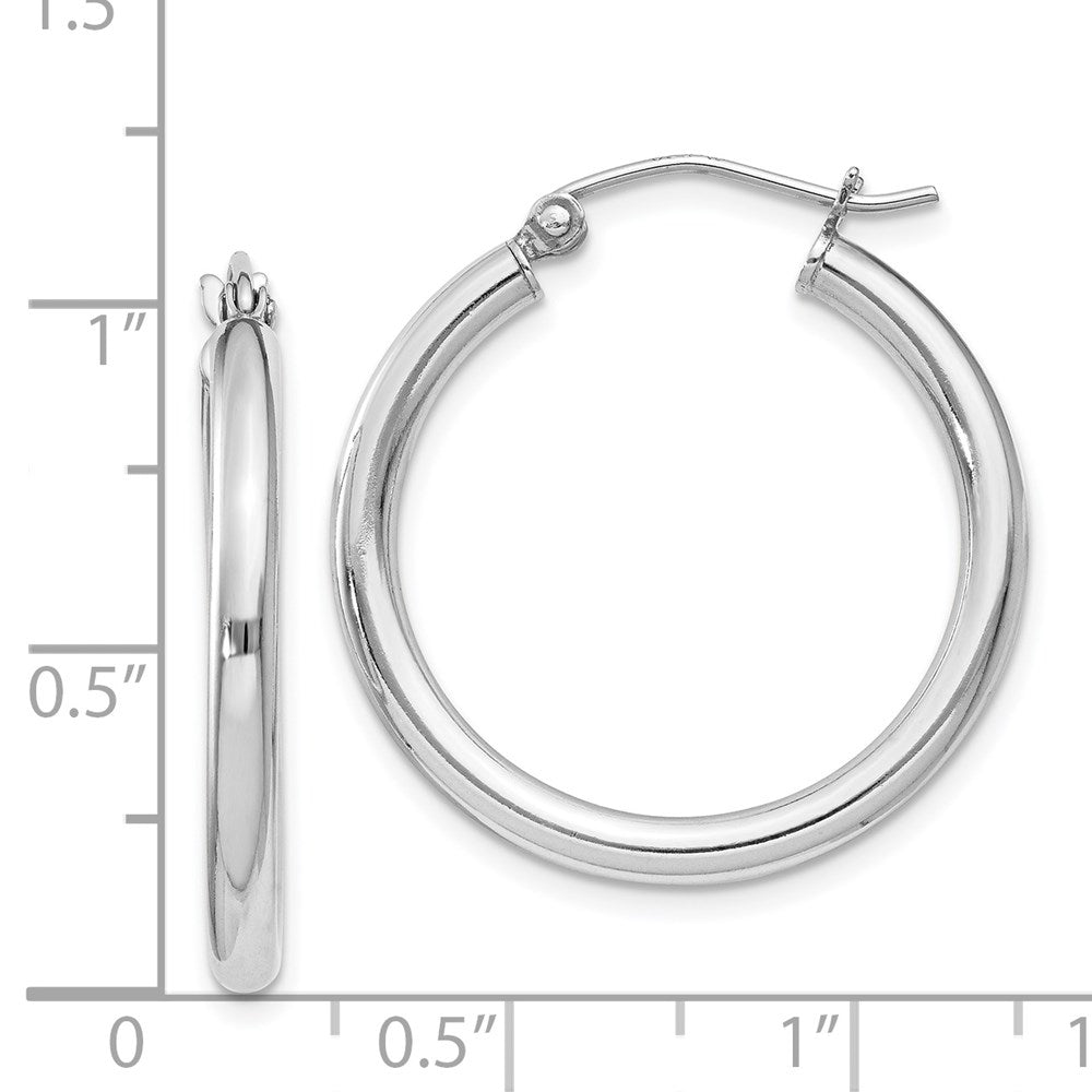 Sterlingsilber Rhodiniert 2.5mm Rund Creolen