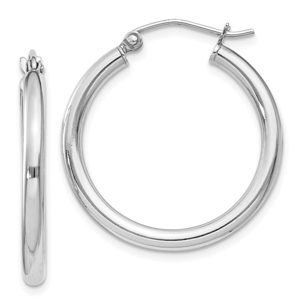 Sterlingsilber Rhodiniert 2.5mm Rund Creolen
