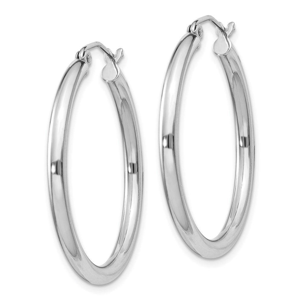 Sterlingsilber Rhodiniert 2.5mm Rund Creolen