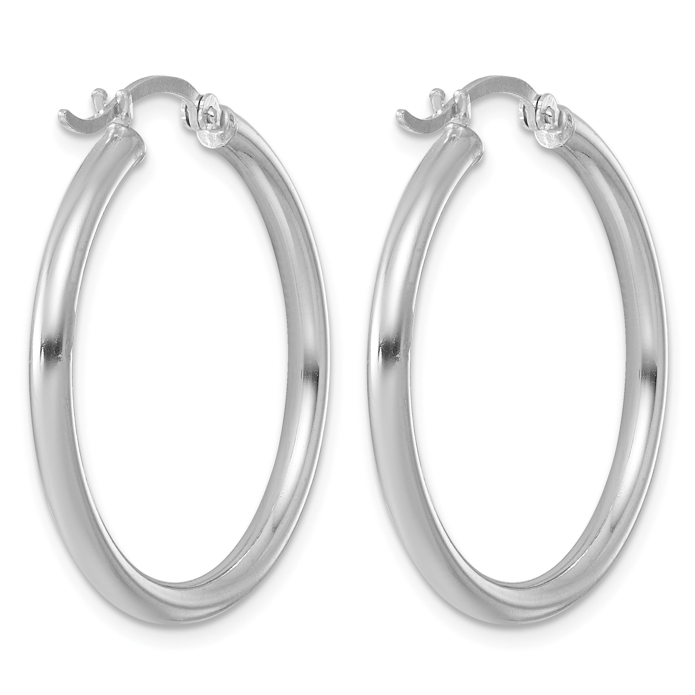 Sterlingsilber Rhodiniert 2.5mm Rund Creolen