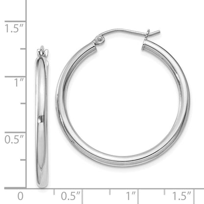 Sterlingsilber Rhodiniert 2.5mm Rund Creolen