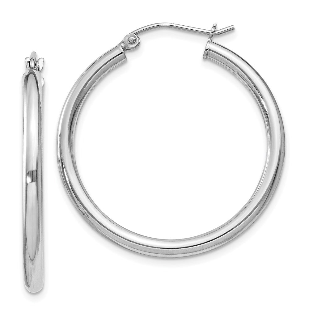 Sterlingsilber Rhodiniert 2.5mm Rund Creolen