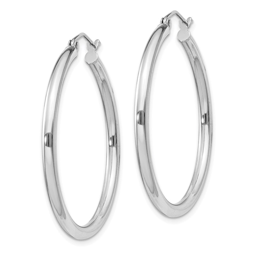 Sterlingsilber Rhodiniert 2.5mm Rund Creolen