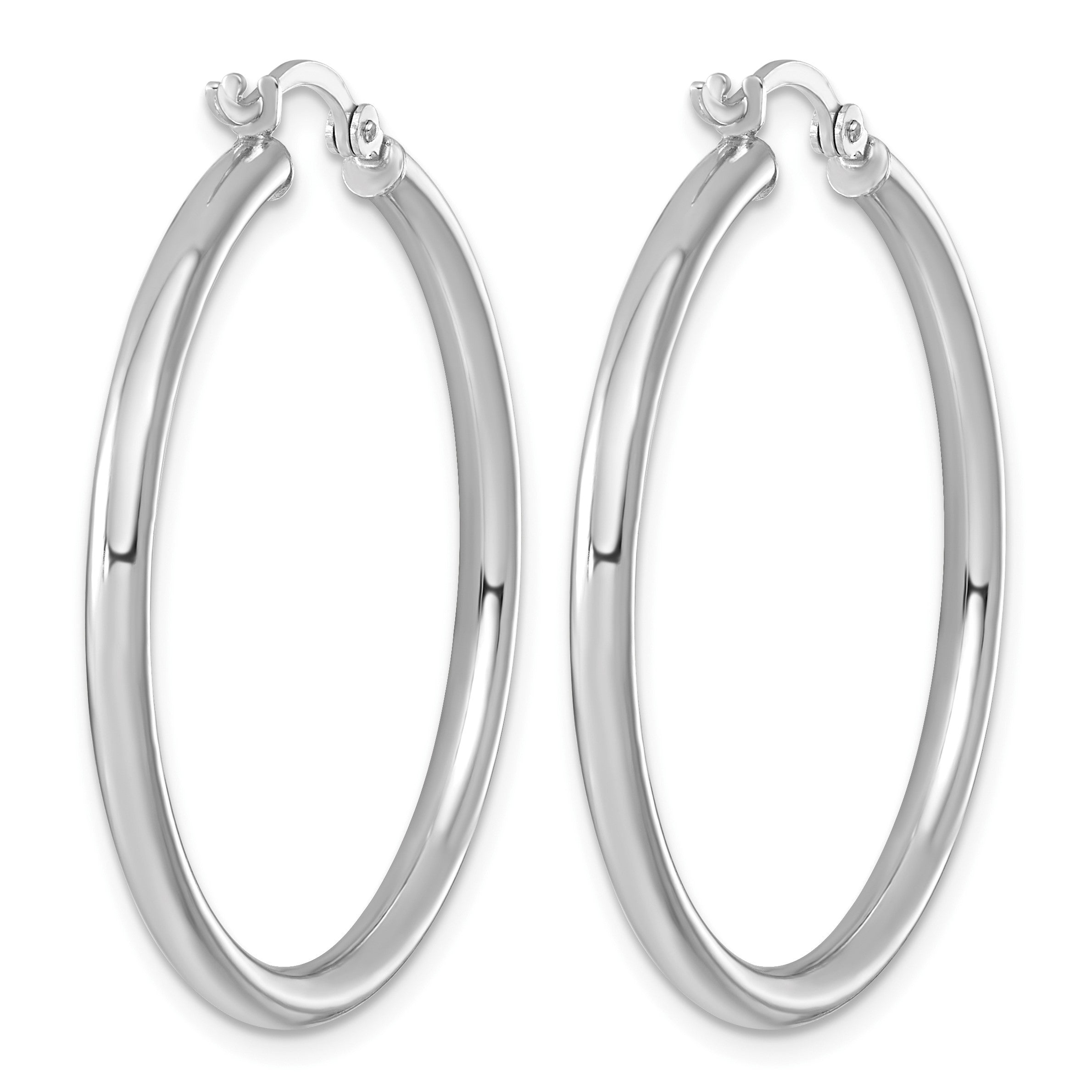 Sterlingsilber Rhodiniert 2.5mm Rund Creolen