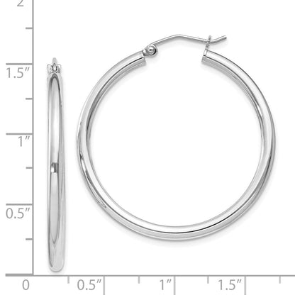 Sterlingsilber Rhodiniert 2.5mm Rund Creolen