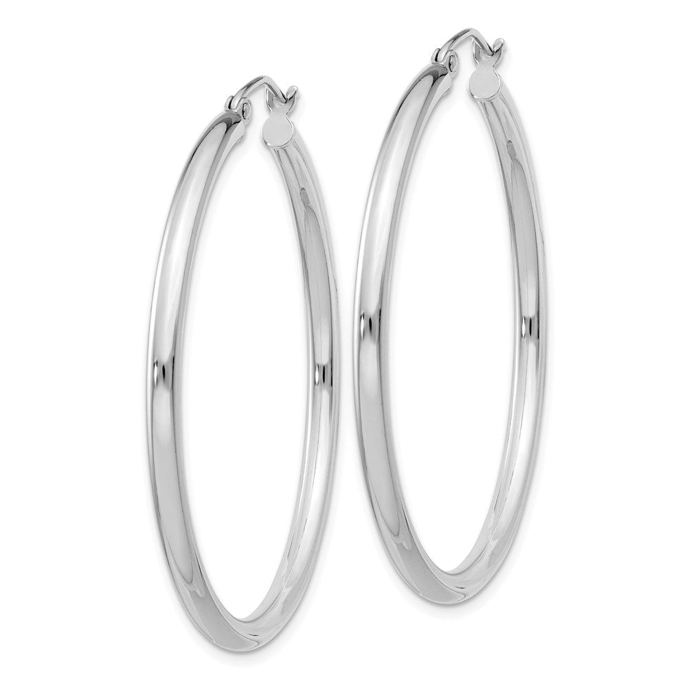 Sterlingsilber Rhodiniert 2.5mm Rund Creolen