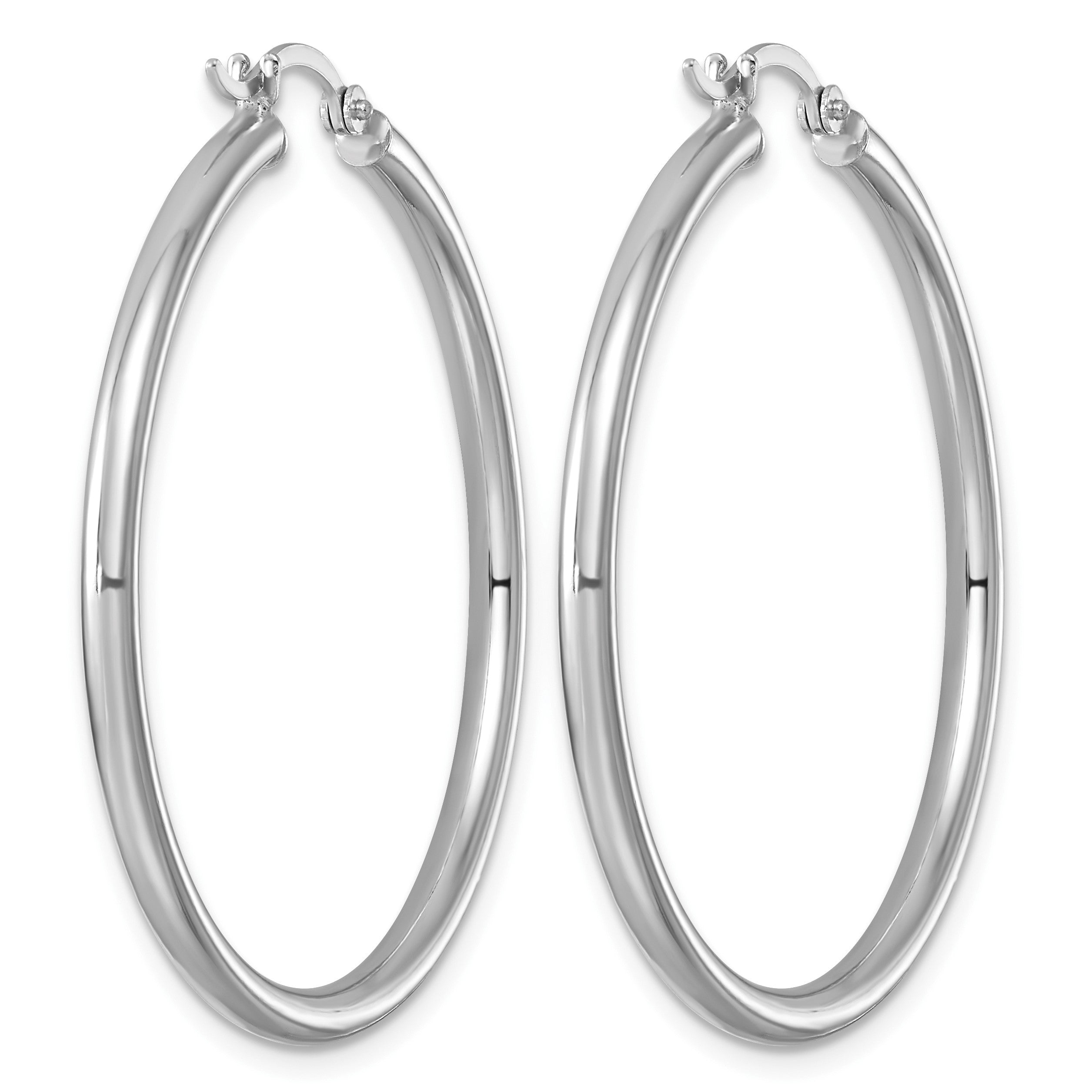 Sterlingsilber Rhodiniert 2.5mm Rund Creolen