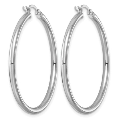 Sterlingsilber Rhodiniert 2.5mm Rund Creolen