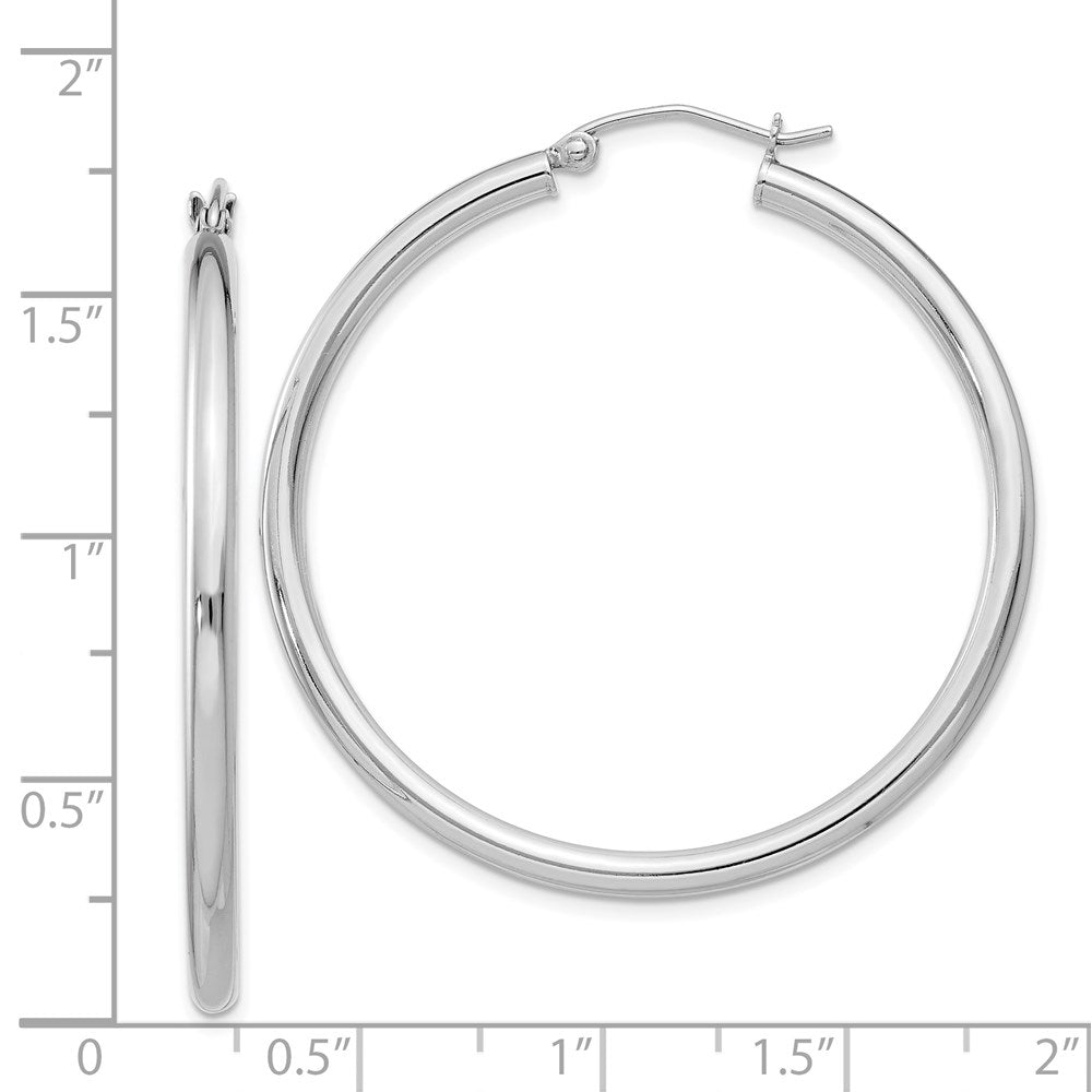 Sterlingsilber Rhodiniert 2.5mm Rund Creolen