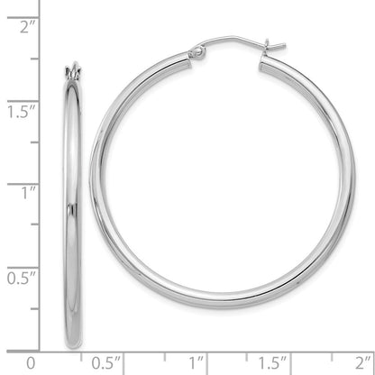 Sterlingsilber Rhodiniert 2.5mm Rund Creolen