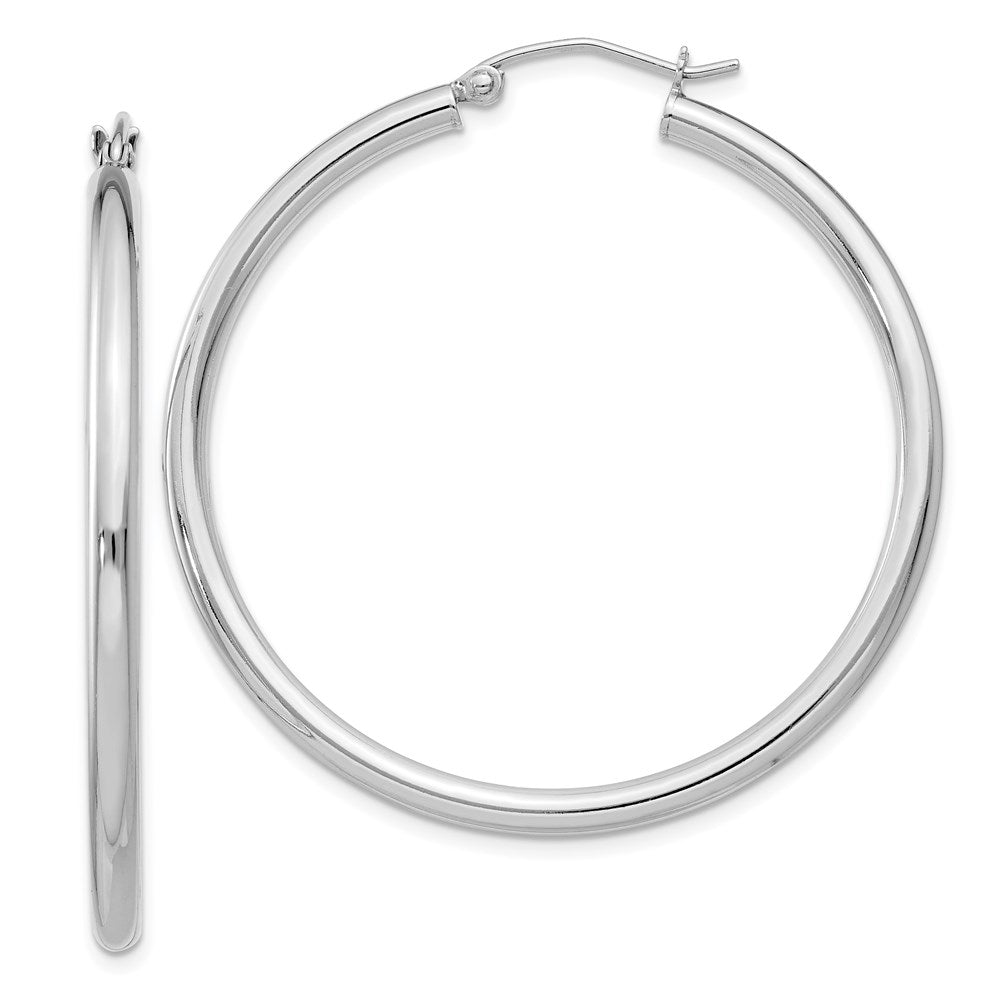 Sterlingsilber Rhodiniert 2.5mm Rund Creolen