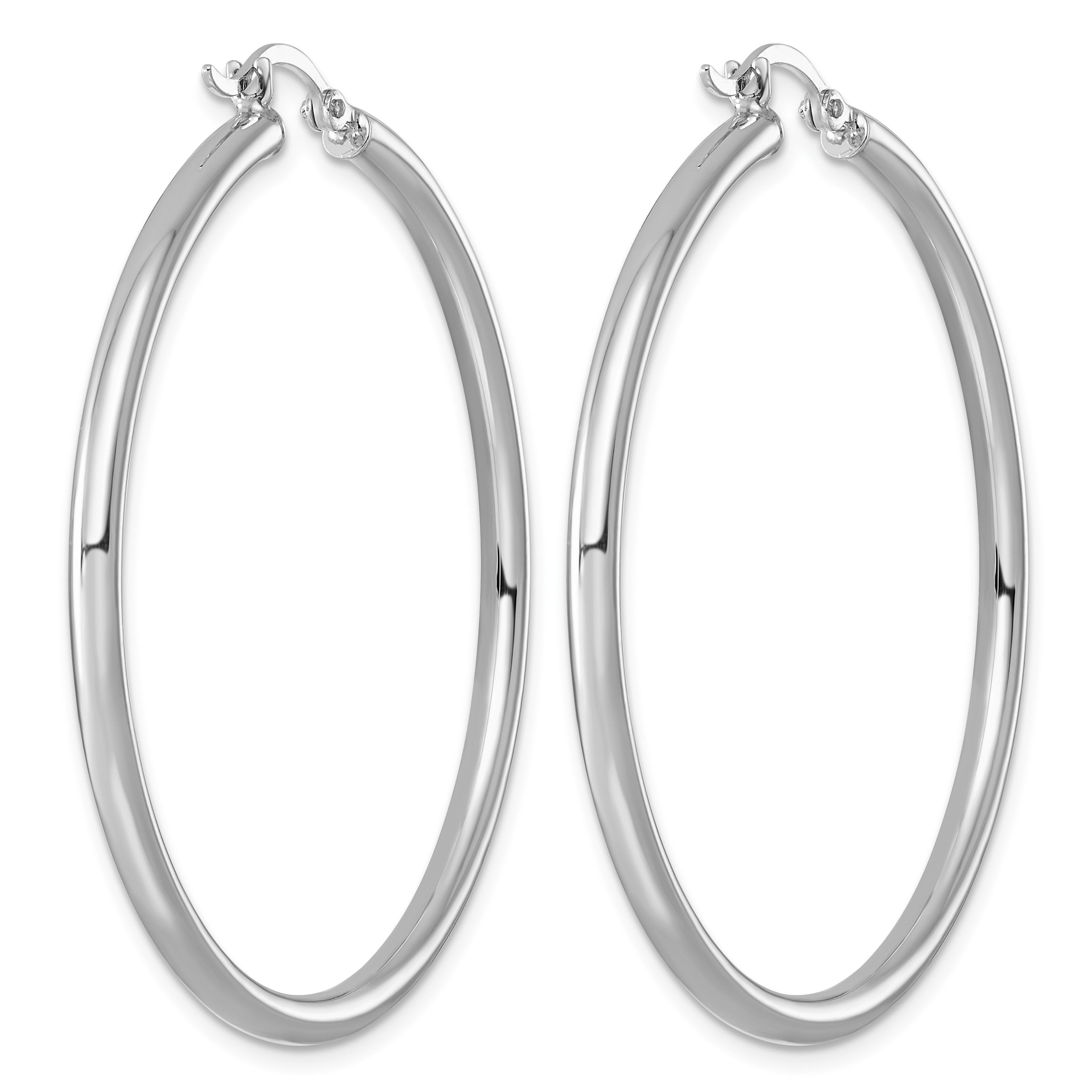 Sterlingsilber Rhodiniert 2.5mm Rund Creolen