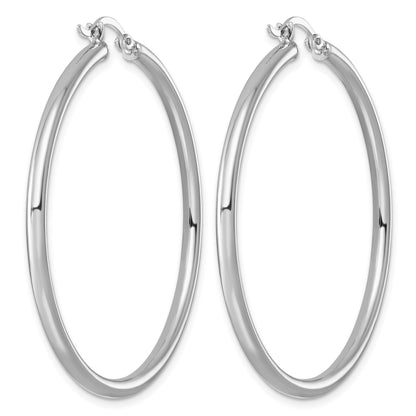 Sterlingsilber Rhodiniert 2.5mm Rund Creolen