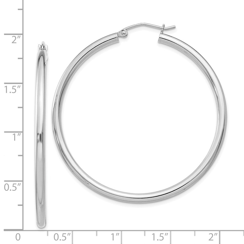 Sterlingsilber Rhodiniert 2.5mm Rund Creolen