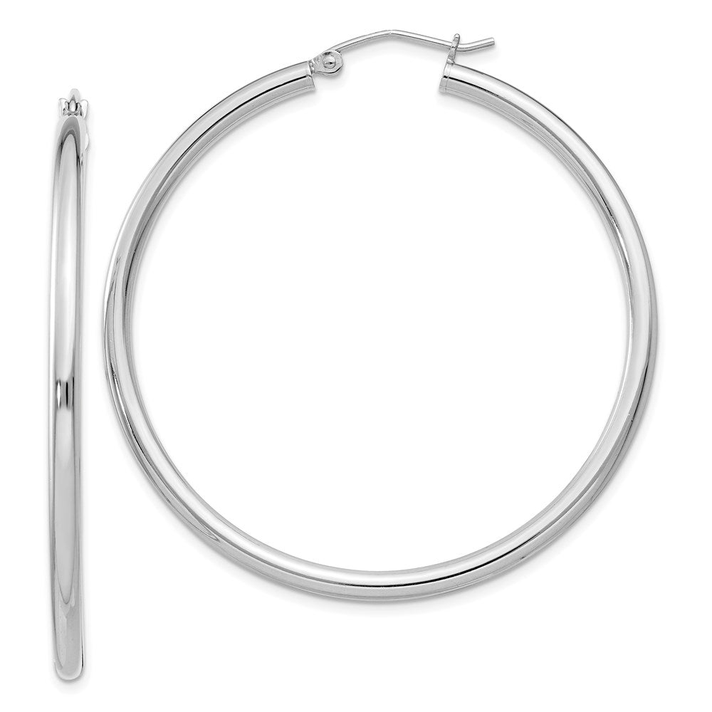 Sterlingsilber Rhodiniert 2.5mm Rund Creolen